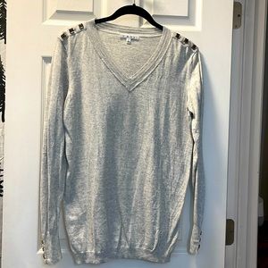 Cabi long sleeve sweater, gray, size M